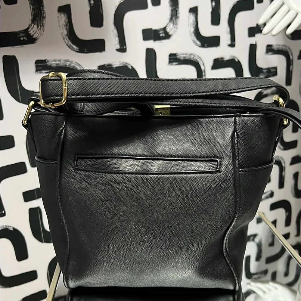 Liz Claiborne Black Crossbody Bag with Gold Accents